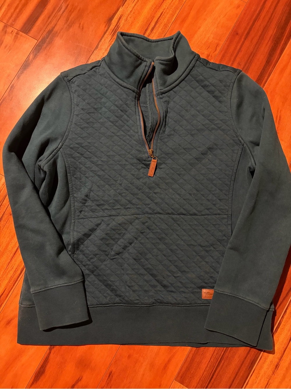 Women’s Diamond-Quilt Half-Zip Sweatshirt lightweight Teal Green